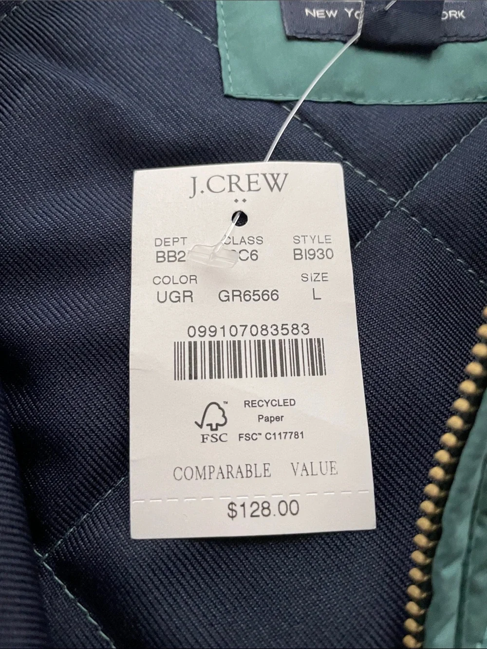 J. Crew quilted green